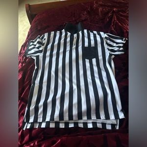 Foot locker referee, V-neck short sleeve polo T-shirt, size small